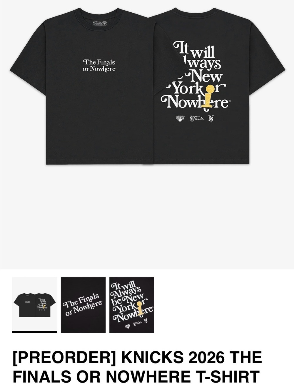 The Finals or Nowhere Tee. New York or Nowhere Knicks Finals 2026 tee. M. NWT